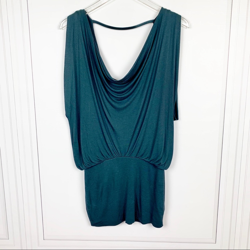 LUSH Drape Front Open Back Blouse Size S